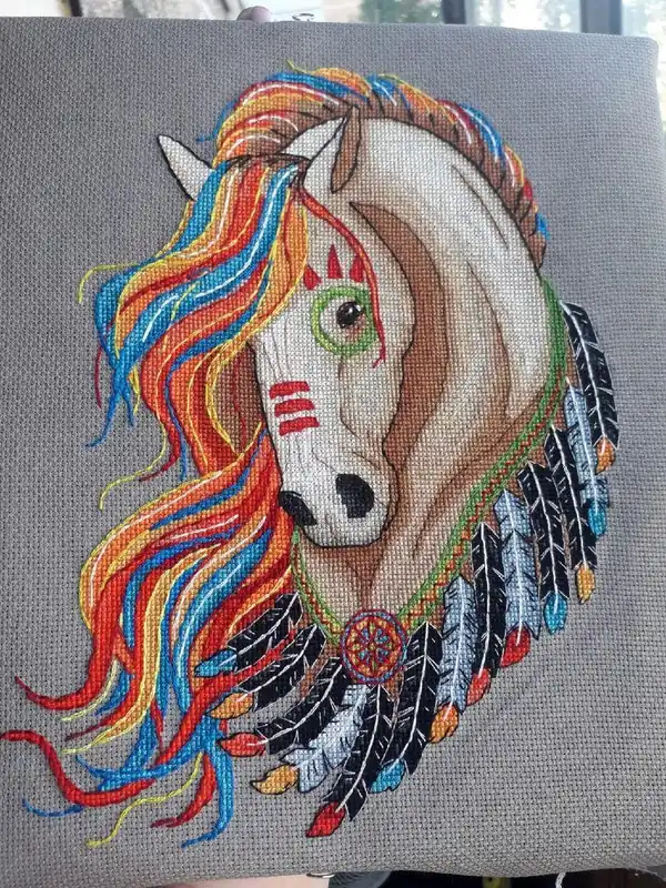 Don’t Miss Out Amerindian Mustang" (golden) - PDF Counted Cross Stitch Pattern