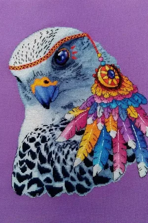 Amerindian Falcon - PDF Counted Cross Stitch Pattern Warranty Included