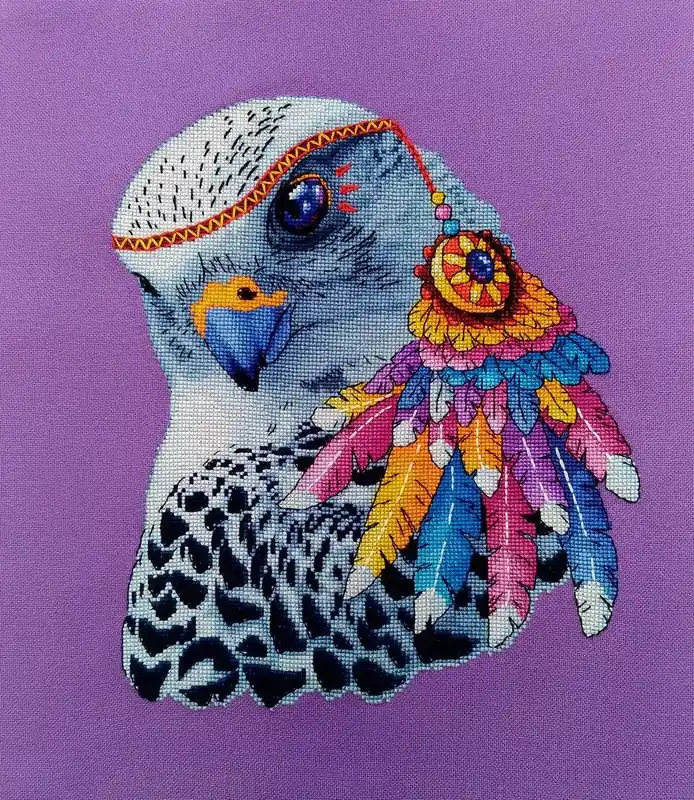 Amerindian Falcon - PDF Counted Cross Stitch Pattern Warranty Included