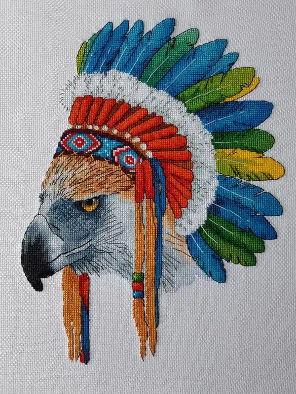 Amerindian Eagle" (green) - PDF Counted Cross Stitch Pattern Express Delivery