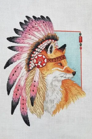 High Quality Amerindian Fox - PDF Counted Cross Stitch Pattern