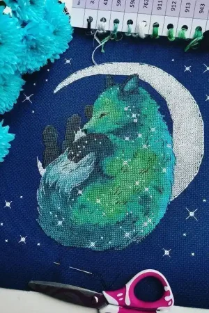 Moon Fox - PDF Counted Cross Stitch Pattern Fresh Stock