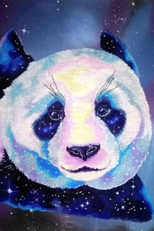 Budget Space Panda - PDF Counted Cross Stitch Pattern