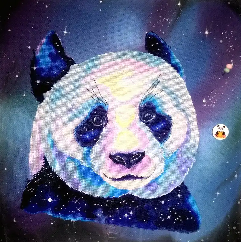 Budget Space Panda - PDF Counted Cross Stitch Pattern