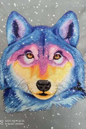 Free Shipping Space Wolf - PDF Counted Cross Stitch Pattern
