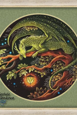Dragon. Keeper of the summer Forest - PDF Counted Cross Stitch Pattern Authentic