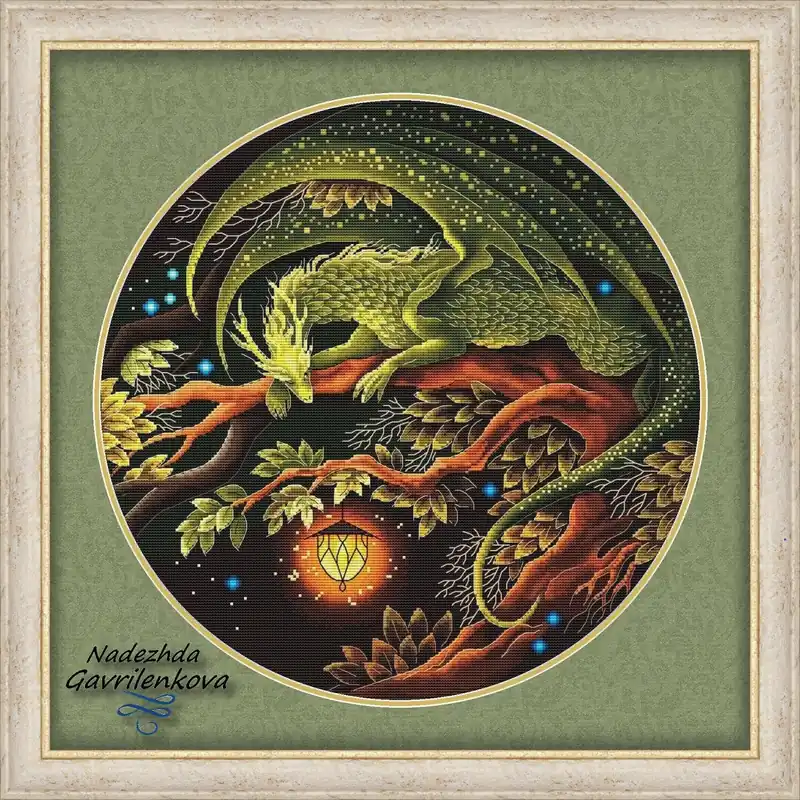 Dragon. Keeper of the summer Forest - PDF Counted Cross Stitch Pattern Authentic