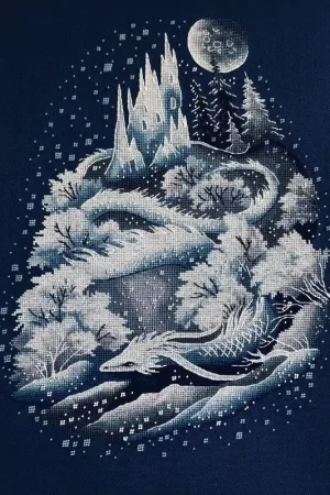 Luxury Ice dragon - PDF Counted Cross Stitch Pattern