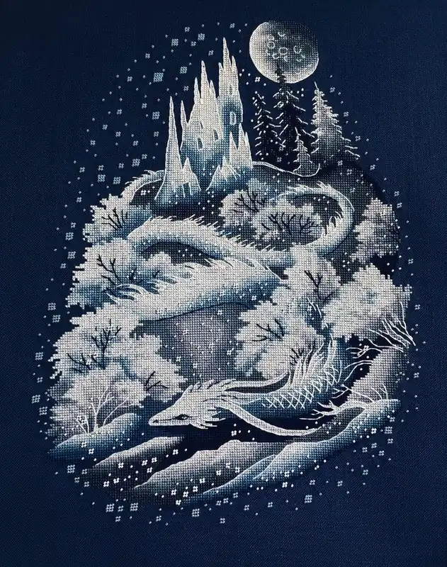 Luxury Ice dragon - PDF Counted Cross Stitch Pattern