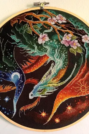 Save Now Dragon Time Keeper - PDF Counted Cross Stitch Pattern