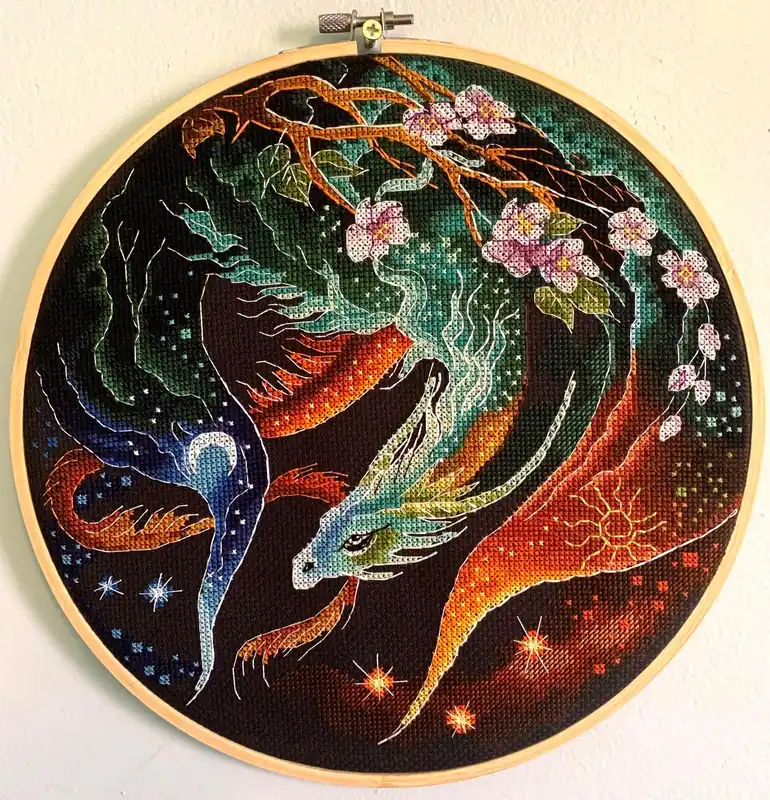 Save Now Dragon Time Keeper - PDF Counted Cross Stitch Pattern
