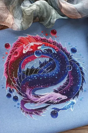 Dragon. The lady of the lake - PDF Counted Cross Stitch Pattern Affordable