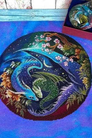 Best Seller Dragon. Guardian of spring - PDF Counted Cross Stitch Pattern