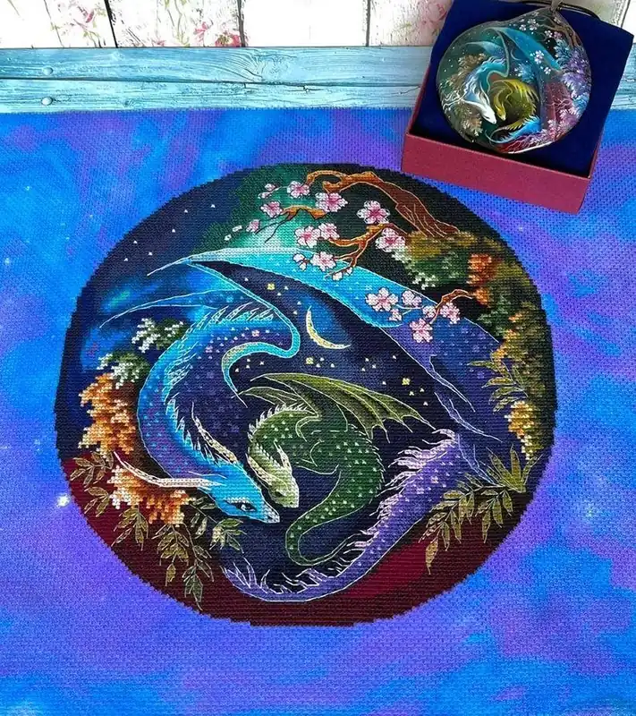 Best Seller Dragon. Guardian of spring - PDF Counted Cross Stitch Pattern