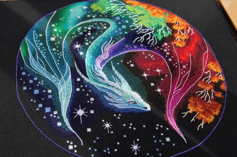 Special Offer Rainbow Dragon 1 (she) - PDF Counted Cross Stitch Pattern