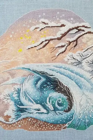 Markdown Dragon. Winter dreams - PDF Counted Cross Stitch Pattern