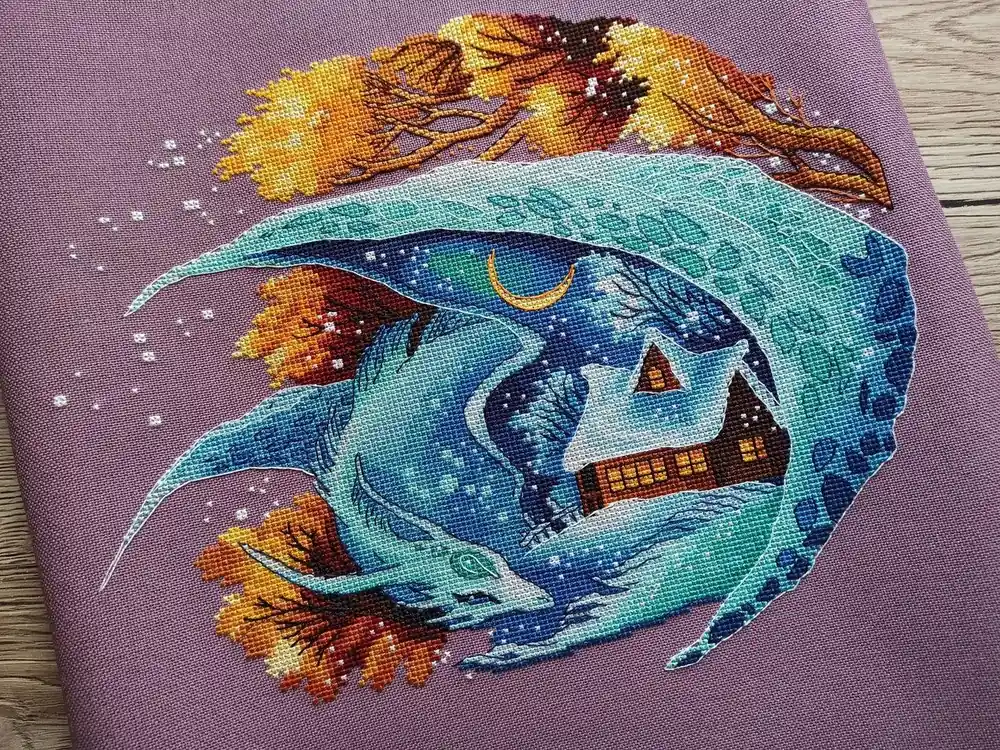 Affordable Dragon-Guardian. Winter - PDF Counted Cross Stitch Pattern
