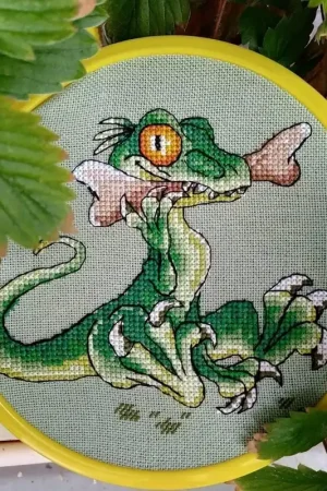 Top Pick Dinosaurs. Velociraptor - PDF Cross Stitch Pattern