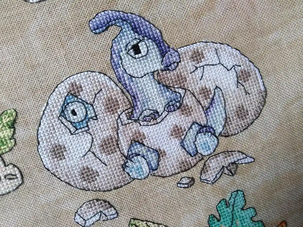 Dinosaurs. Parasaurolophus - PDF Cross Stitch Pattern Modern