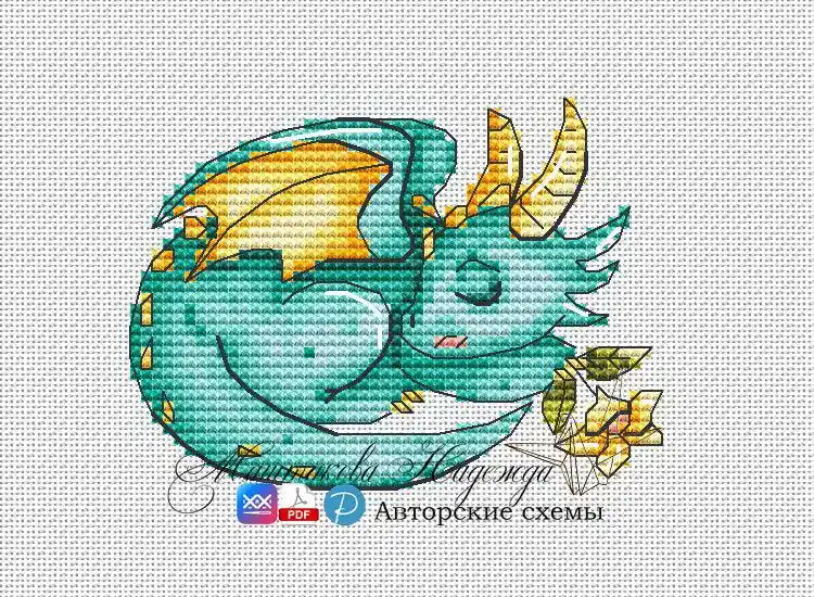 Romantic Dragons. Sweet Dreams - PDF Cross Stitch Pattern Grab Now