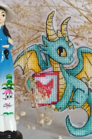 Romantic Dragons. Postcard - PDF Cross Stitch Pattern Limited Time