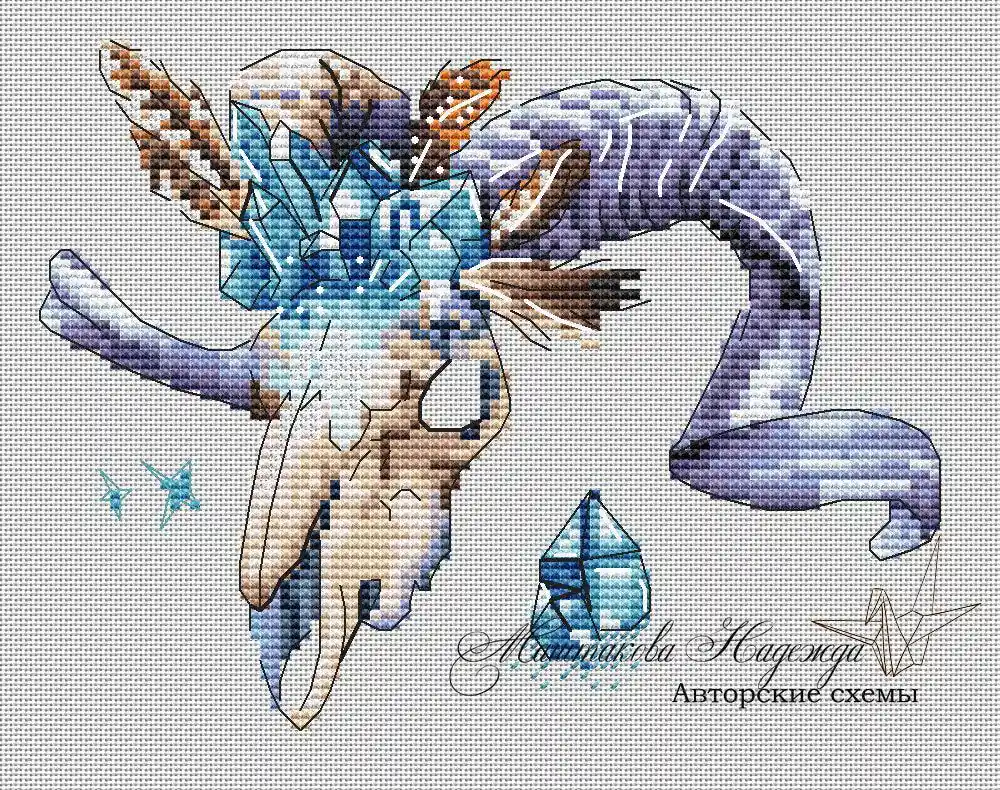 Hot Picks Ram's Skull - PDF Cross Stitch Pattern