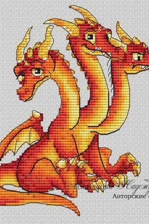 Dragon. With 3 Heads - PDF Cross Stitch Pattern Direct From Factory