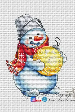 Top Rated Snowman. New Year Ball - PDF Cross Stitch Pattern