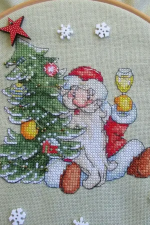 Instant Buy Santa Claus. With Christmas Tree - PDF Cross Stitch Pattern