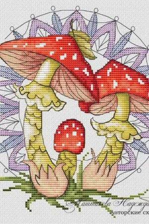 Get Yours Mushroom. Fly Agarics - PDF Cross Stitch Pattern