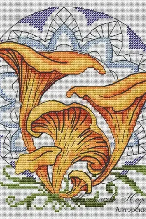 Direct From Factory Mushroom. Chanterelle - PDF Cross Stitch Pattern