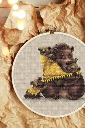 Big Family. Bear - PDF Cross Stitch Pattern Price Drop