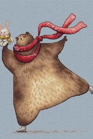 Seasonal Sale Pirouette Bear - PDF Cross Stitch Pattern