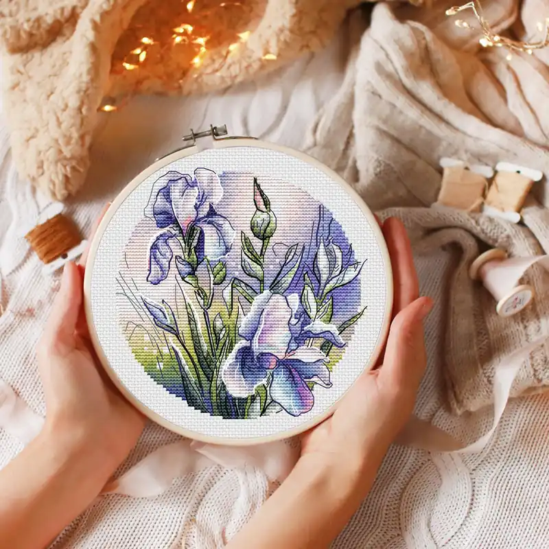Grab Now Irises - PDF Cross Stitch Pattern