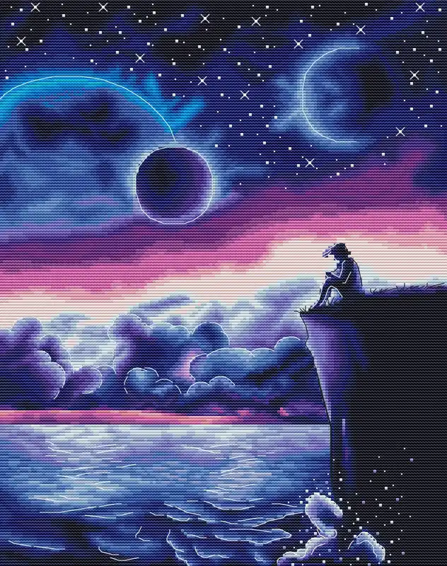 At the Edge of the Earth - PDF Cross Stitch Pattern Modern