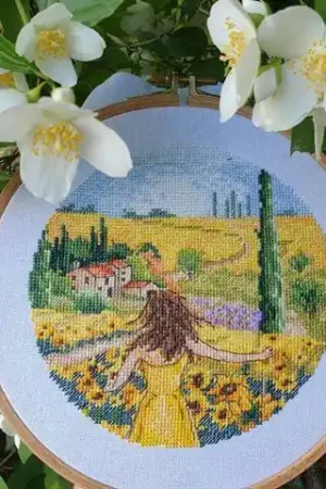 Italy. Tuscany Fields - PDF Cross Stitch Pattern Free Delivery