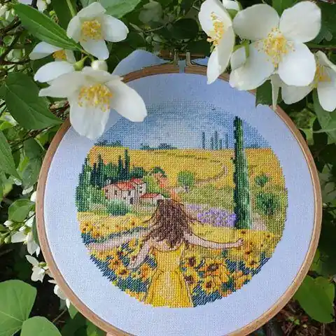 Italy. Tuscany Fields - PDF Cross Stitch Pattern Free Delivery