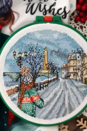 France. Christmas in Paris - PDF Cross Stitch Pattern Handmade