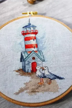 Lighthouse and Seagulls - PDF Cross Stitch Pattern Popular