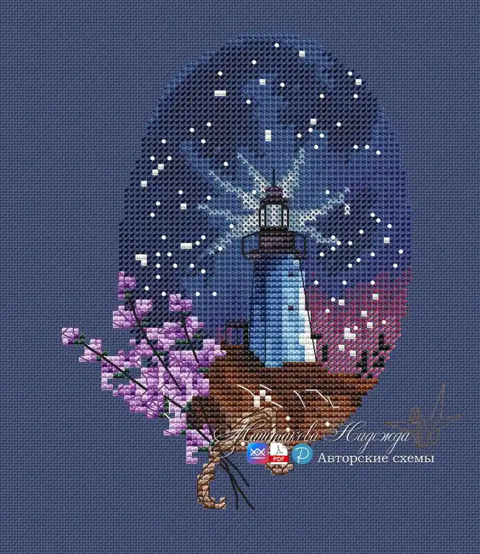 Lighthouse at Night - PDF Cross Stitch Pattern Buy Online
