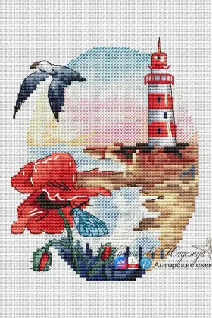 Hot Deal Lighthouse at the Sunset - PDF Cross Stitch Pattern