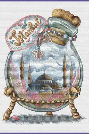 Affordable Cities in the Bottles. Istanbul - PDF Cross Stitch Pattern