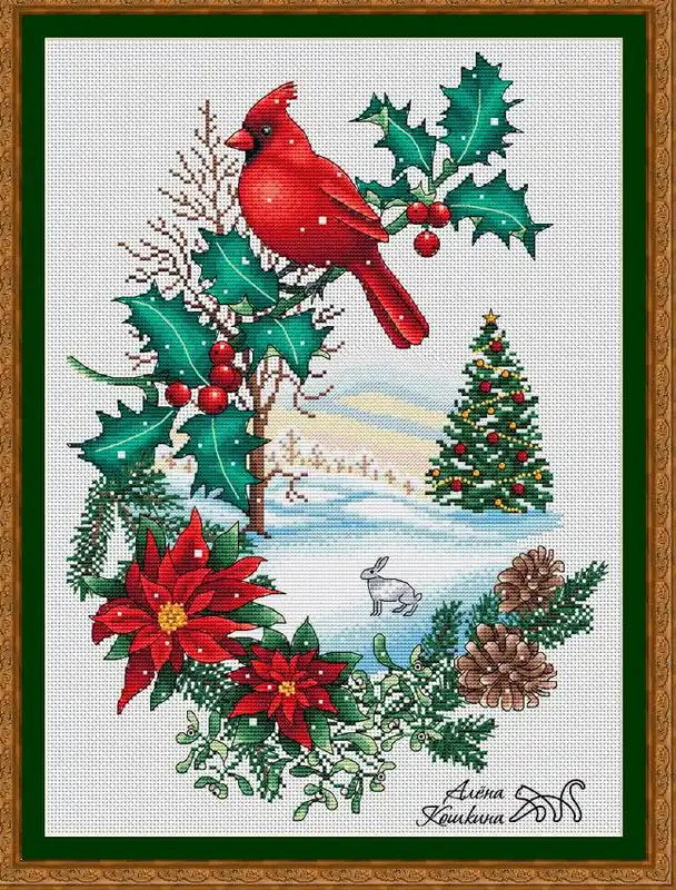Winter Cardinal - PDF Cross Stitch Pattern Clearance