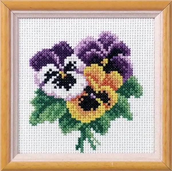 Must Have Stamped Cross stitch kit "Pansies" 7511