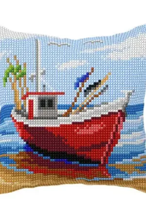 Cushion cross stitch kit "Fishing boat" 99058 Modern