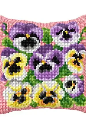 Cushion cross stitch kit "Pansies" 99050 Wholesale