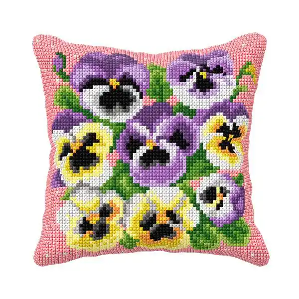 Cushion cross stitch kit "Pansies" 99050 Wholesale