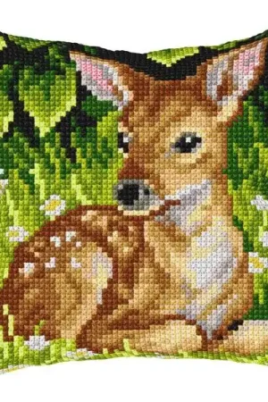 Cushion cross stitch kit "Roe deer" 9566 High Quality