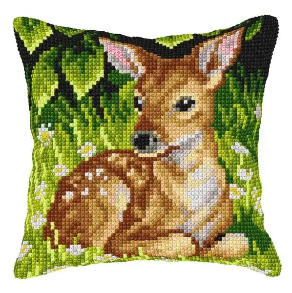 Cushion cross stitch kit "Roe deer" 9566 High Quality