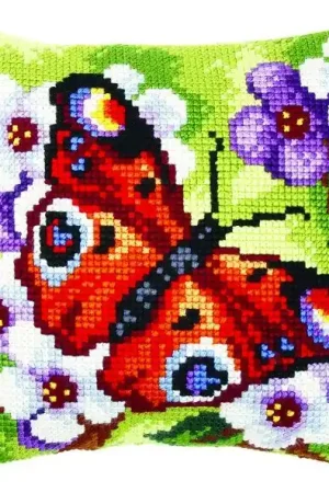 Mega Sale Cushion cross stitch kit  "Butterfly" 9379